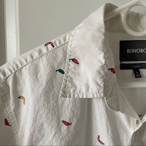 Bonobos - Riviera Short Sleeve Shirt- L - Slim Fit - Pink Hot Pepper
